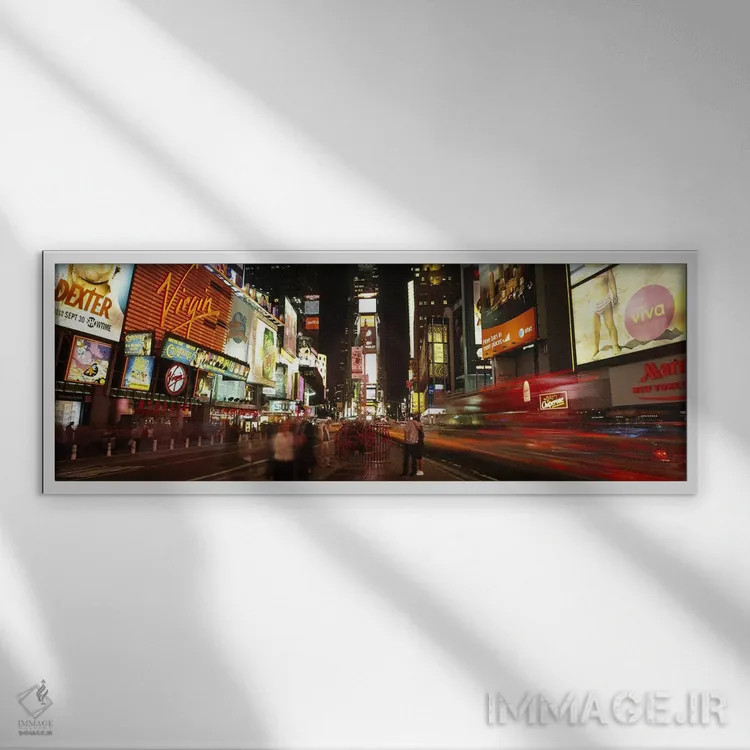 تابلو دکوراتیو Times Square, Midtown Manhattan, Manhattan, New York Ci… اثر پانورامیک ایمجز - نمای قابدار سفید