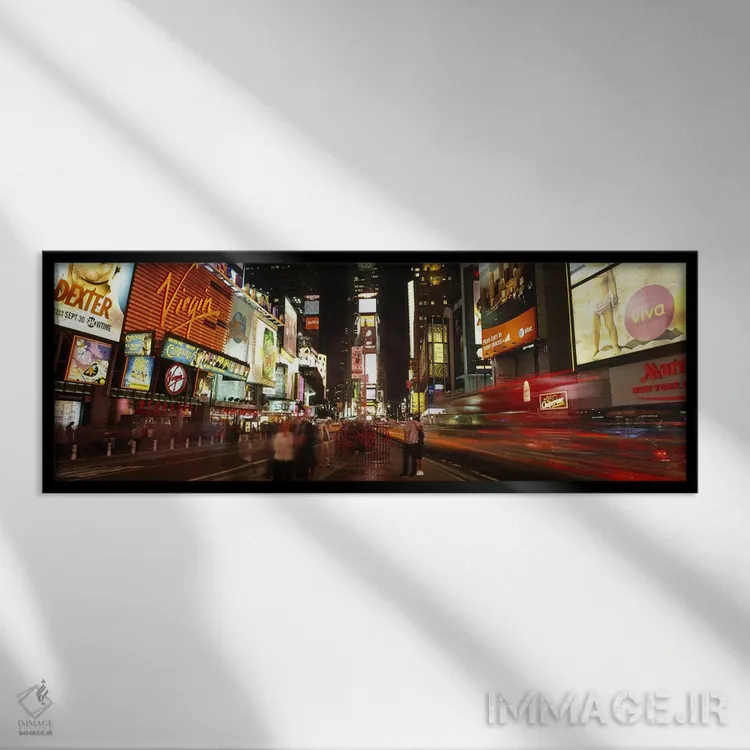 تابلو دکوراتیو Times Square, Midtown Manhattan, Manhattan, New York Ci… اثر پانورامیک ایمجز - نمای قابدار مشکی