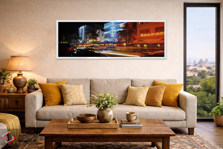 تابلو دکوراتیو Ocean Drive, South Beach, Miami Beach, Florida, USA,ساخ… اثر پانورامیک ایمجز - D5W