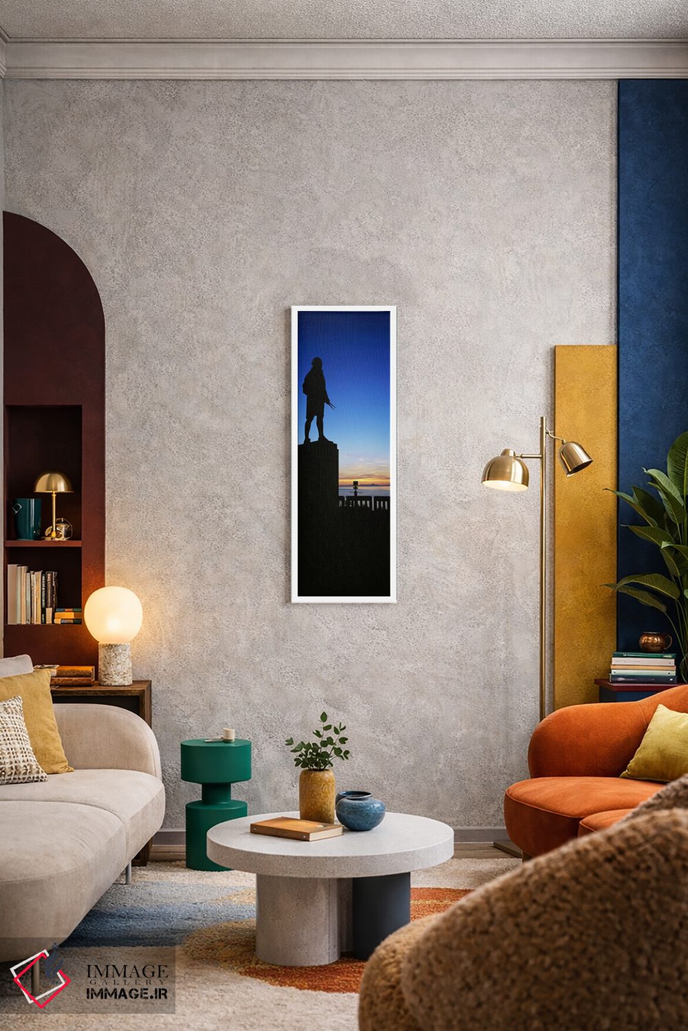 تابلو دکوراتیو Anchorage, Alaska, USA,سیلوئت یادبود کاپیتان کوک، انکور… اثر پانورامیک ایمجز - D6W