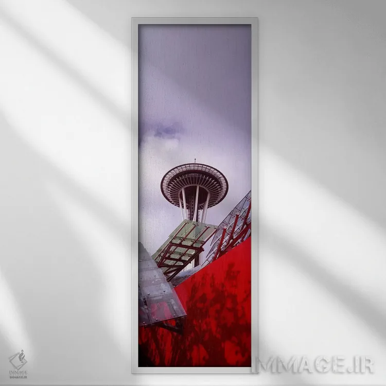تابلو دکوراتیو Space Needle, Seattle, King County, Washington State, U… اثر پانورامیک ایمجز - نمای قابدار سفید