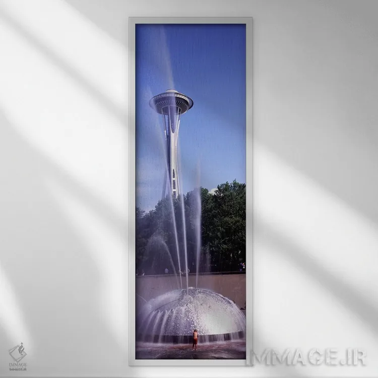 تابلو دکوراتیو Space Needle, Seattle, King County, Washington State, U… اثر پانورامیک ایمجز - نمای قابدار سفید
