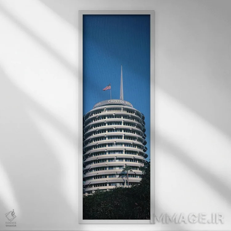 تابلو دکوراتیو Capitol Records Building, City of Los Angeles, Californ… اثر پانورامیک ایمجز - نمای قابدار سفید