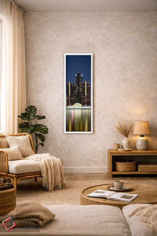 تابلو دکوراتیو Renaissance Center, Detroit River, Detroit, Michigan, U… اثر پانورامیک ایمجز - D1W