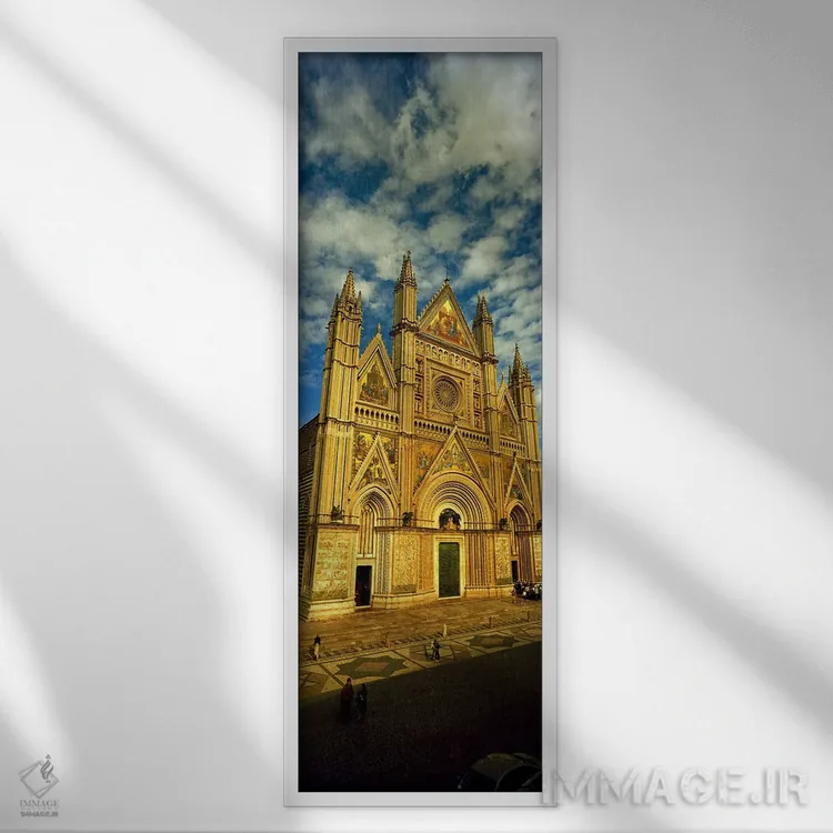 تابلو دکوراتیو Duomo Di Orvieto, Orvieto, Umbria, Italy,نمای بیرونی کل… اثر پانورامیک ایمجز - نمای قابدار سفید