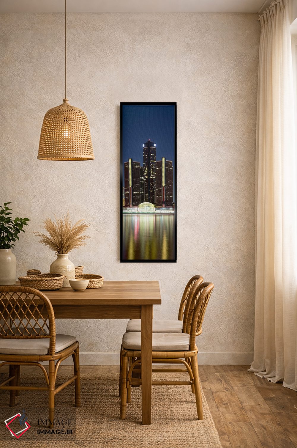 تابلو دکوراتیو Renaissance Center, Detroit River, Detroit, Michigan, U… اثر پانورامیک ایمجز - D5B