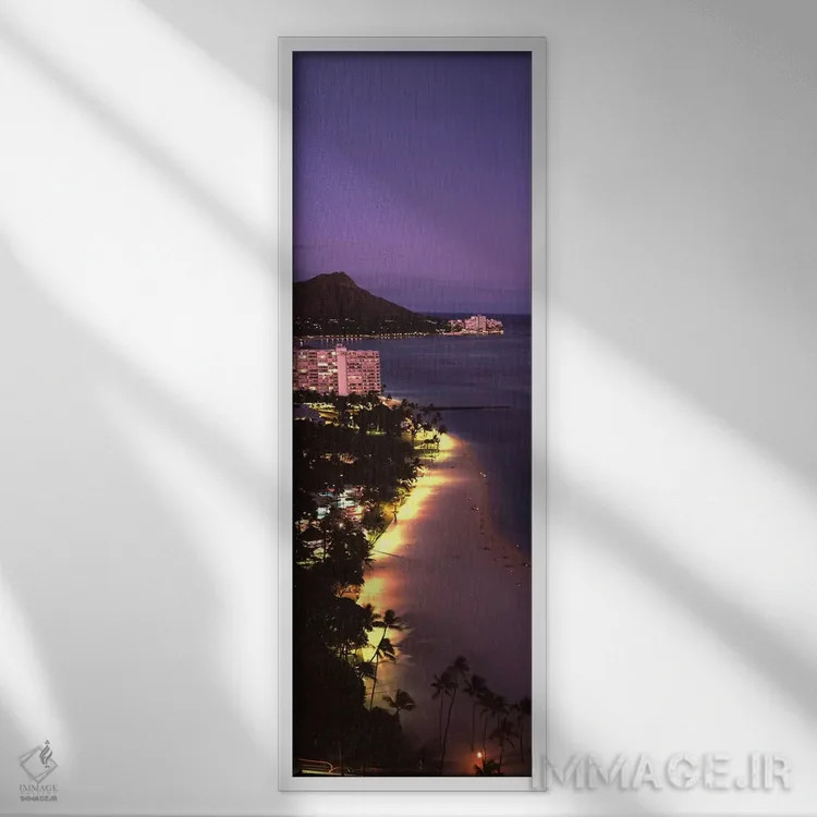 تابلو دکوراتیو Honolulu, Oahu, Honolulu County, Hawaii, USA #2,ساختمان… اثر پانورامیک ایمجز - نمای قابدار سفید