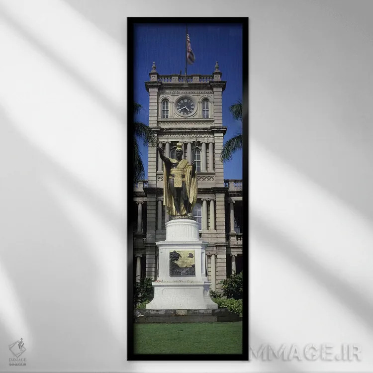 تابلو دکوراتیو Aliiolani Hale, Honolulu, Oahu, Honolulu County, Hawaii… اثر پانورامیک ایمجز - نمای قابدار مشکی