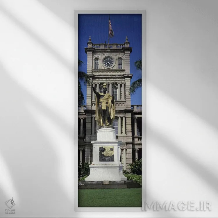 تابلو دکوراتیو Aliiolani Hale, Honolulu, Oahu, Honolulu County, Hawaii… اثر پانورامیک ایمجز - نمای قابدار سفید