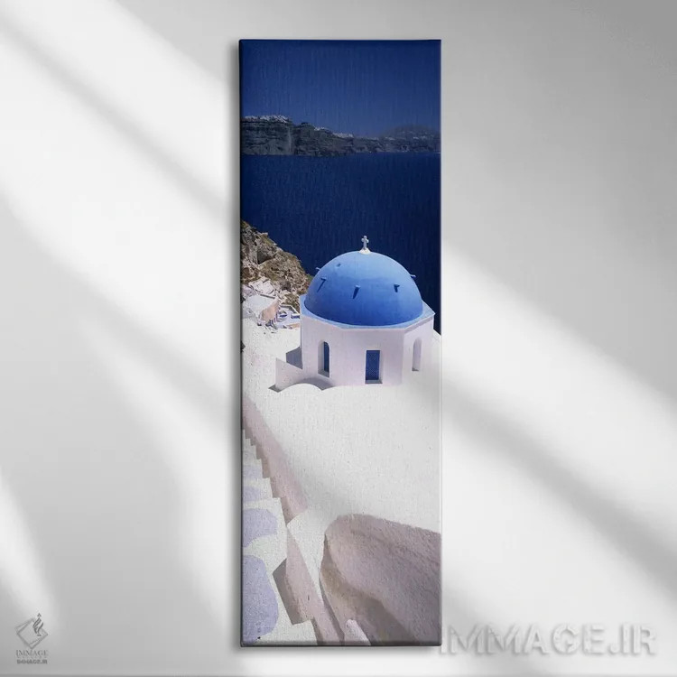 تابلو دکوراتیو Oia, Santorini, Cyclades Islands, Greece,نمای بالا از ک… اثر پانورامیک ایمجز - نمای روبهرو روی دیوار