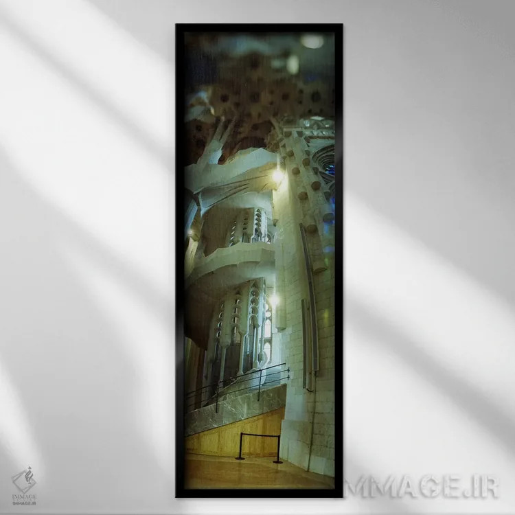 تابلو دکوراتیو Sagrada Familia, Barcelona, Catalonia, Spain,داخلی کلیس… اثر پانورامیک ایمجز - نمای قابدار مشکی