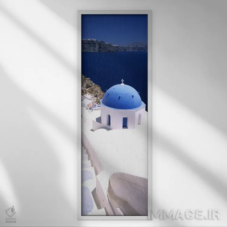 تابلو دکوراتیو Oia, Santorini, Cyclades Islands, Greece,نمای بالا از ک… اثر پانورامیک ایمجز - نمای قابدار سفید