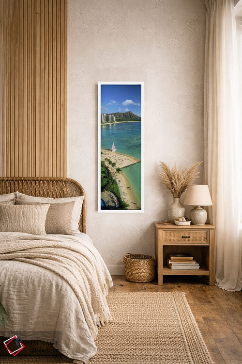 تابلو دکوراتیو Waikiki Beach, Oahu, Honolulu, Hawaii, USA,نمای هوایی ا… اثر پانورامیک ایمجز - D3W