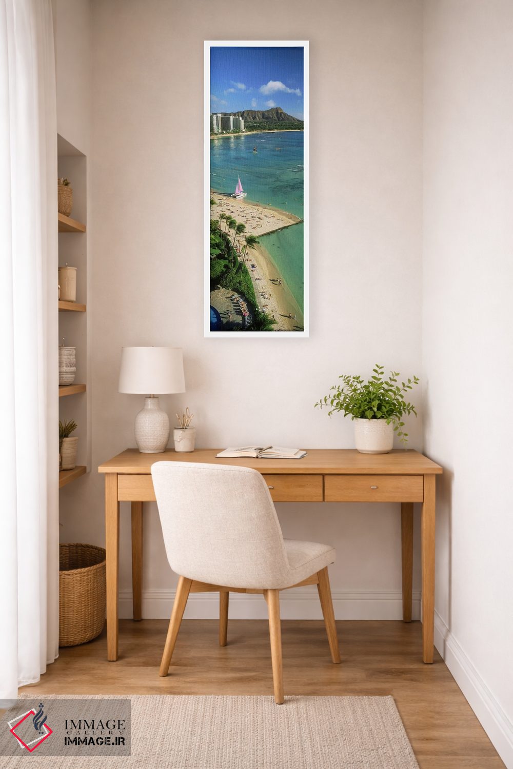 تابلو دکوراتیو Waikiki Beach, Oahu, Honolulu, Hawaii, USA,نمای هوایی ا… اثر پانورامیک ایمجز - D4W