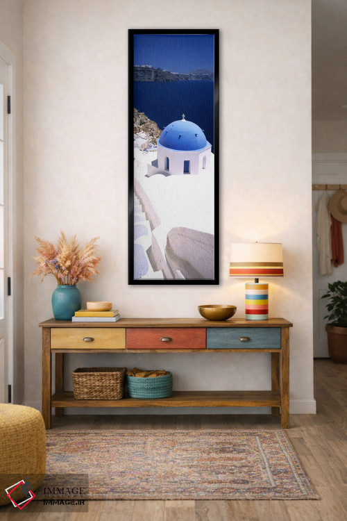 تابلو دکوراتیو Oia, Santorini, Cyclades Islands, Greece,نمای بالا از ک… اثر پانورامیک ایمجز - D1B