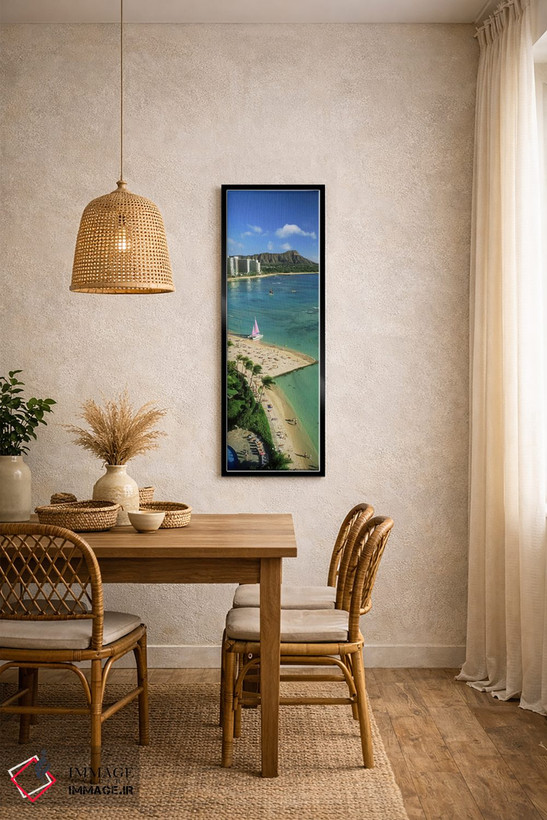 تابلو دکوراتیو Waikiki Beach, Oahu, Honolulu, Hawaii, USA,نمای هوایی ا… اثر پانورامیک ایمجز - D5B