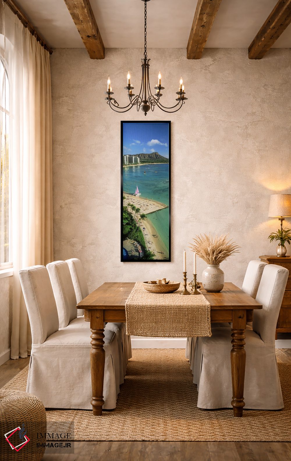 تابلو دکوراتیو Waikiki Beach, Oahu, Honolulu, Hawaii, USA,نمای هوایی ا… اثر پانورامیک ایمجز - D6B