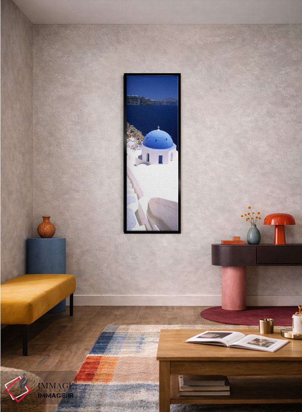 تابلو دکوراتیو Oia, Santorini, Cyclades Islands, Greece,نمای بالا از ک… اثر پانورامیک ایمجز - D4B