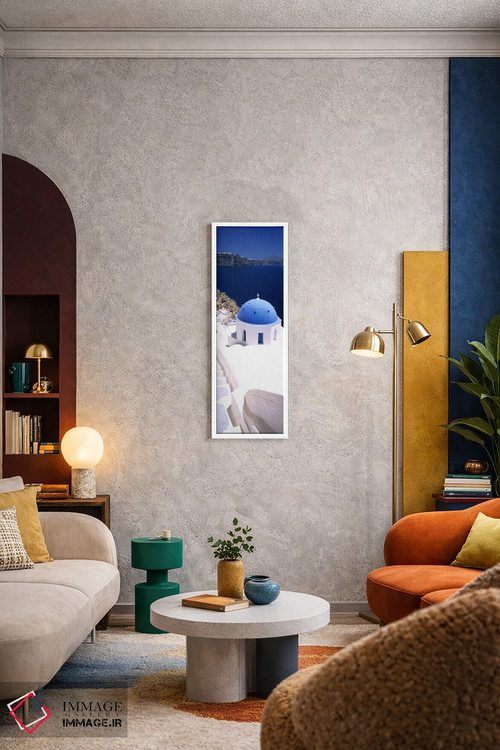 تابلو دکوراتیو Oia, Santorini, Cyclades Islands, Greece,نمای بالا از ک… اثر پانورامیک ایمجز - D6W