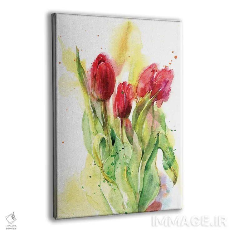 تابلو دکوراتیو لاله های قرمز اثر مارینا ایگناتووا - نمای پرسپکتیو محصول