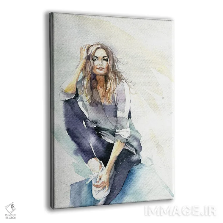 تابلو دکوراتیو دختر نشسته اثر مارینا ایگناتووا - نمای پرسپکتیو محصول