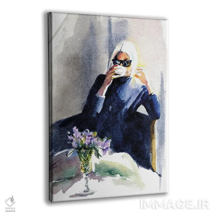 تابلو دکوراتیو بنفشه و قهوه اثر مارینا ایگناتووا - نمای پرسپکتیو محصول