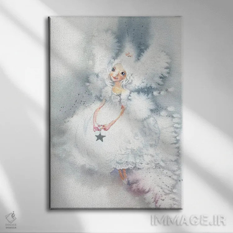 تابلو دکوراتیو پری برفی اثر مارینا ایگناتووا - نمای روبهرو روی دیوار