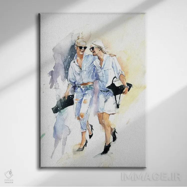 تابلو دکوراتیو خنده و صدای کفش پاشنه بلند اثر مارینا ایگناتووا - نمای روبهرو روی دیوار