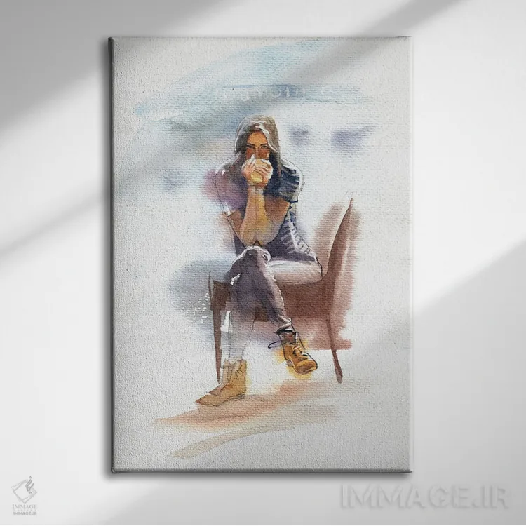 تابلو دکوراتیو قهوه داغ اثر مارینا ایگناتووا - نمای روبهرو روی دیوار