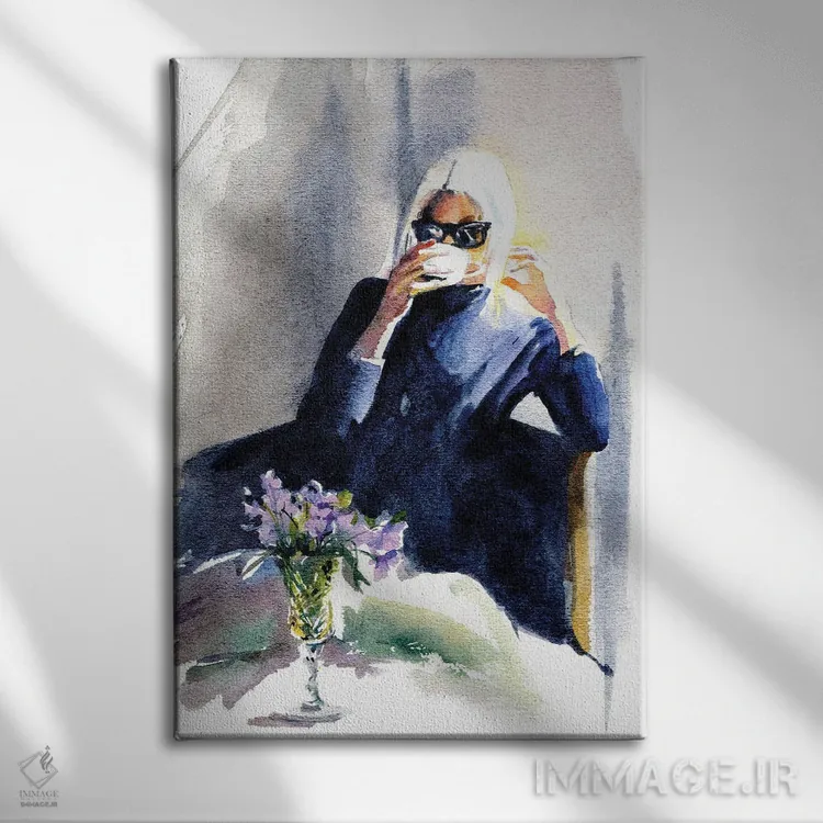 تابلو دکوراتیو بنفشه و قهوه اثر مارینا ایگناتووا - نمای روبهرو روی دیوار