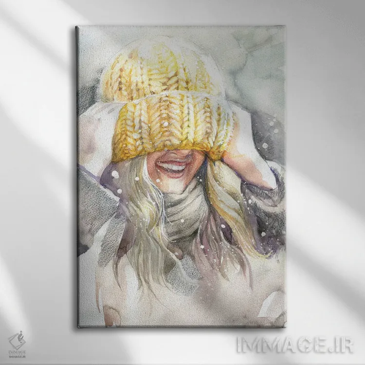 تابلو دکوراتیو کلاه بافتنی اثر مارینا ایگناتووا - نمای روبهرو روی دیوار