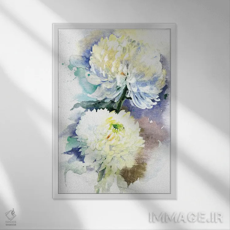 تابلو دکوراتیو دو داوودی اثر مارینا ایگناتووا - نمای قابدار سفید