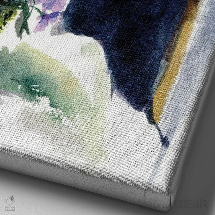 تابلو دکوراتیو بنفشه و قهوه اثر مارینا ایگناتووا - نمای نزدیک بافت بوم