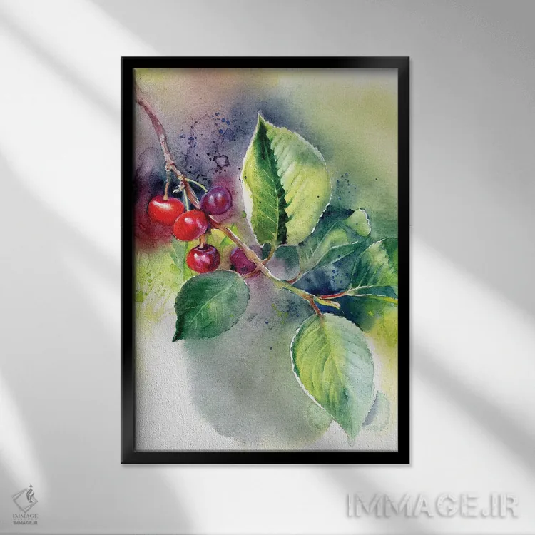 تابلو دکوراتیو گیلاس اثر مارینا ایگناتووا - نمای قابدار مشکی