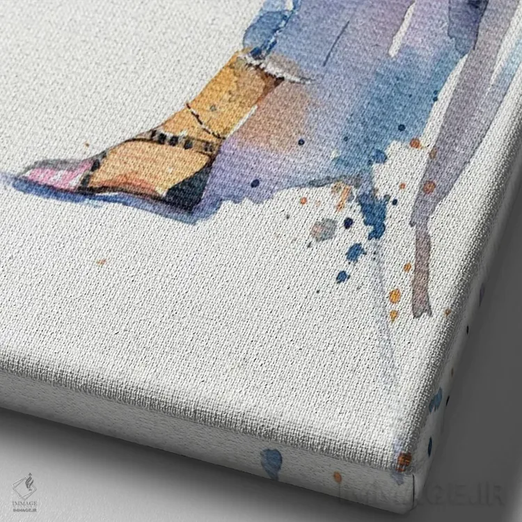 تابلو دکوراتیو در حال قدم زدن اثر مارینا ایگناتووا - نمای نزدیک بافت بوم