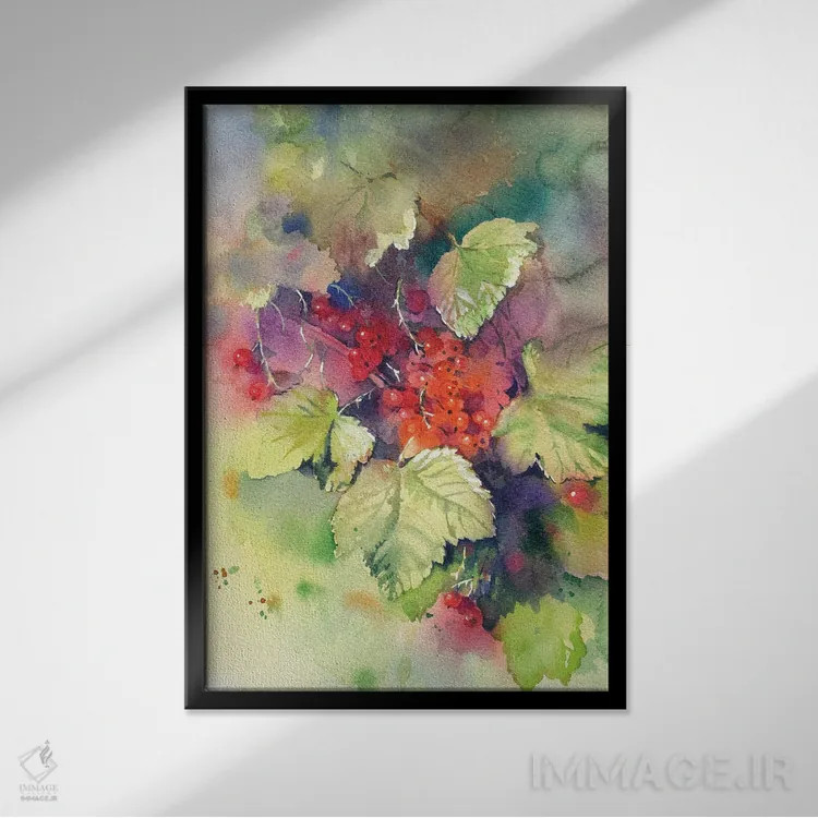 تابلو دکوراتیو قره قات قرمز اثر مارینا ایگناتووا - نمای قابدار مشکی