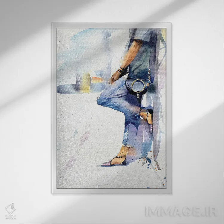 تابلو دکوراتیو در حال قدم زدن اثر مارینا ایگناتووا - نمای قابدار سفید