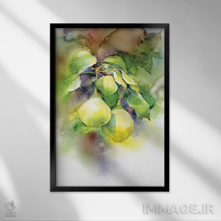 تابلو دکوراتیو گلابی ها اثر مارینا ایگناتووا - نمای قابدار مشکی