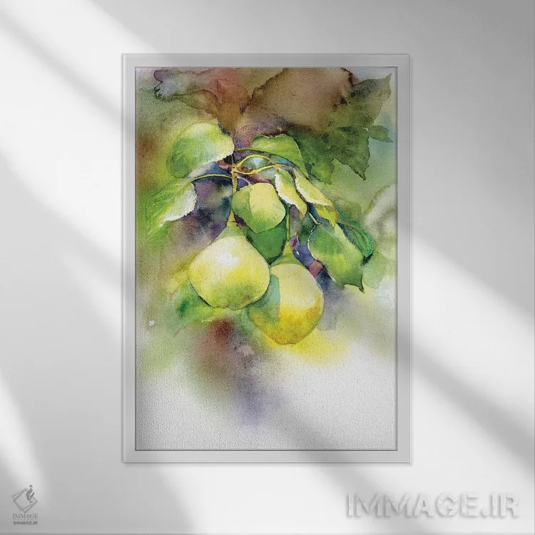 تابلو دکوراتیو گلابی ها اثر مارینا ایگناتووا - نمای قابدار سفید