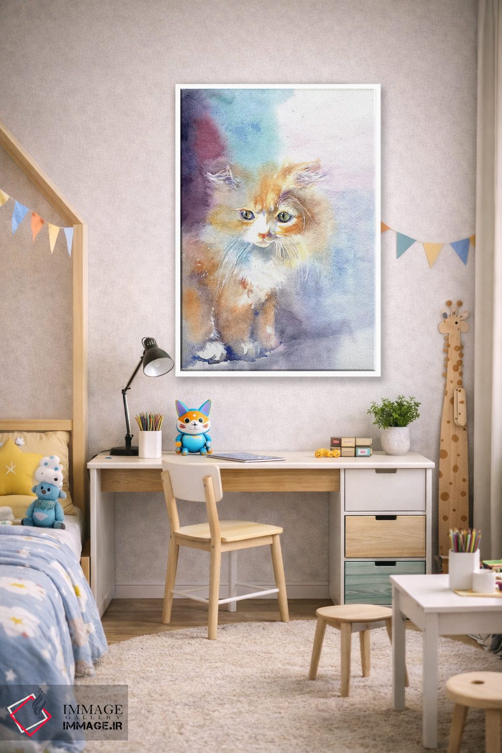 تابلو دکوراتیو بچه گربه در نور اثر مارینا ایگناتووا - D1W