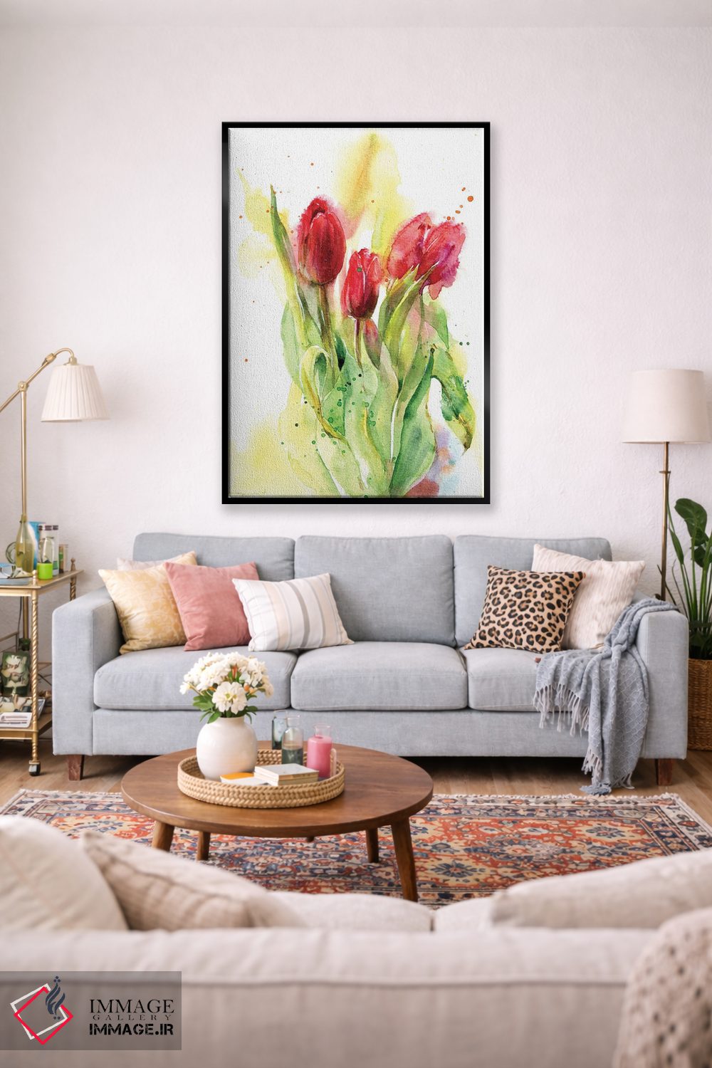 تابلو دکوراتیو لاله های قرمز اثر مارینا ایگناتووا - D1B