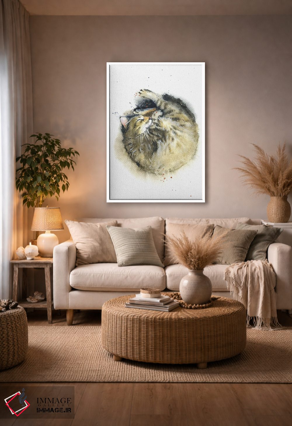 تابلو دکوراتیو رویای گربه اثر مارینا ایگناتووا - D2W