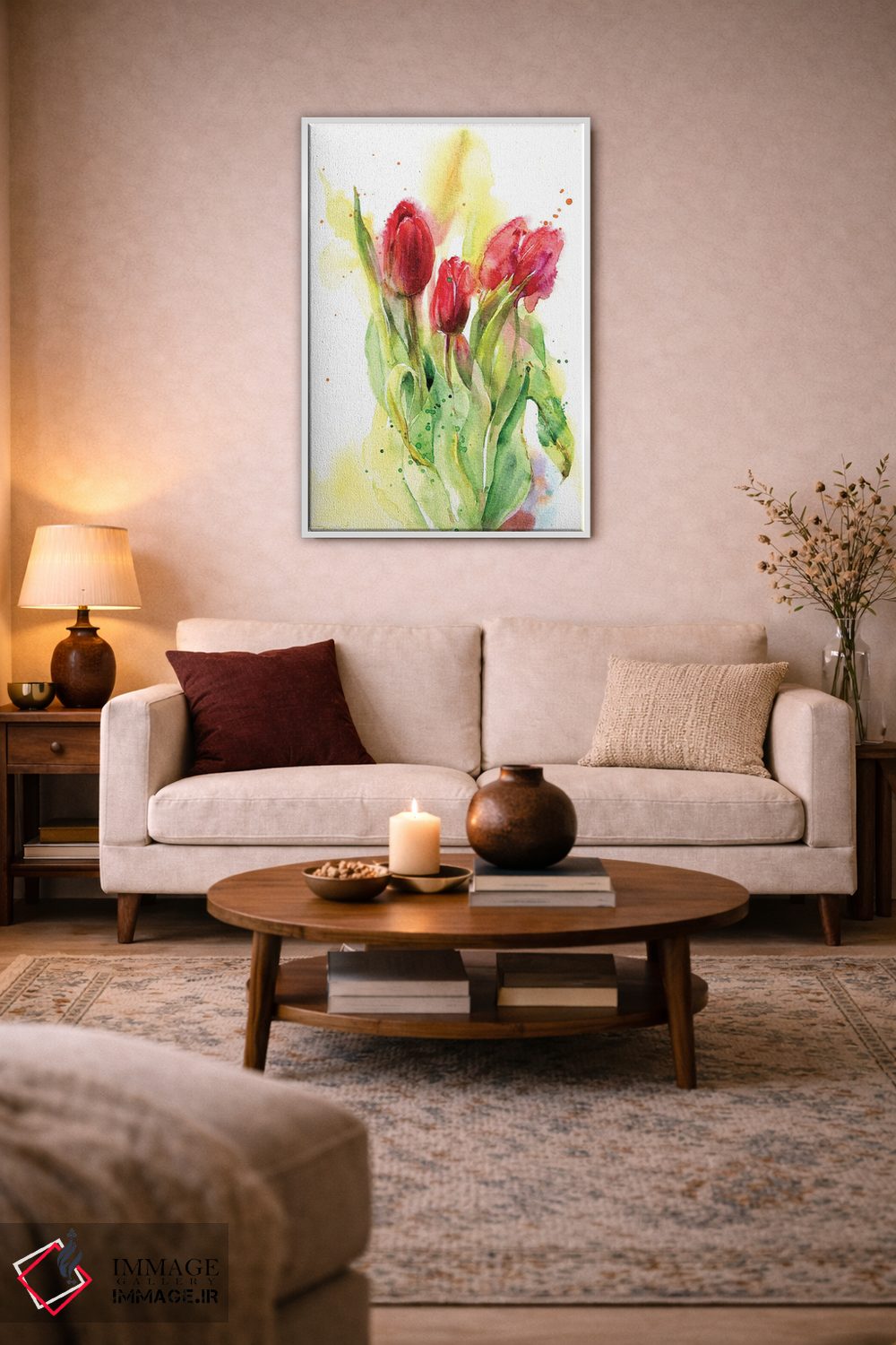 تابلو دکوراتیو لاله های قرمز اثر مارینا ایگناتووا - D2W