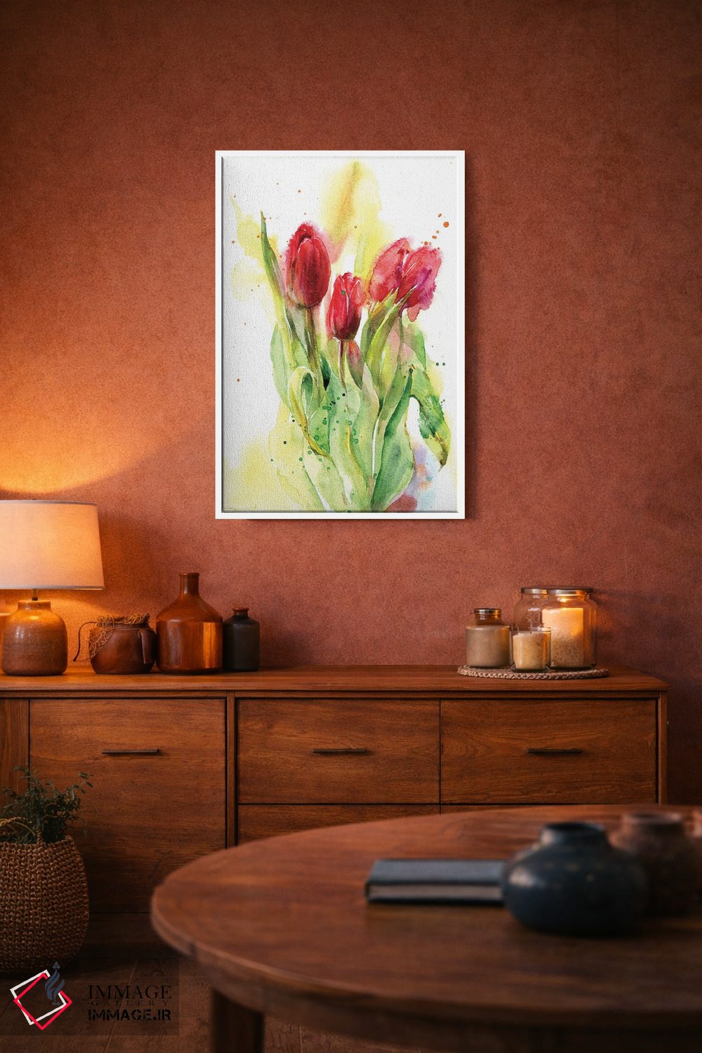 تابلو دکوراتیو لاله های قرمز اثر مارینا ایگناتووا - D3W