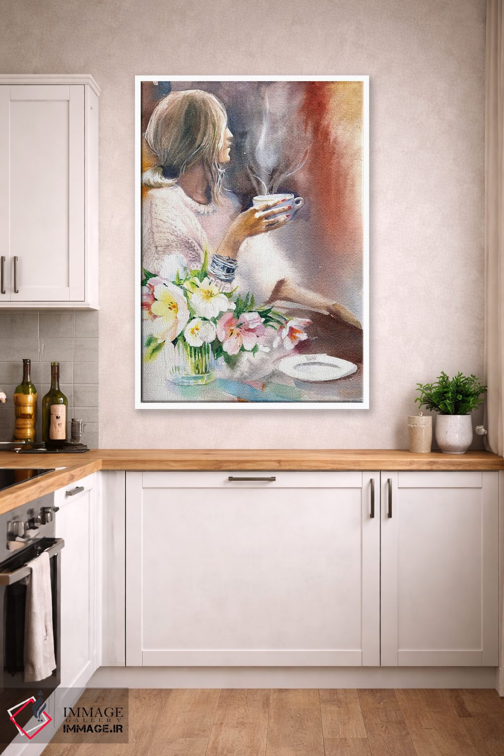 تابلو دکوراتیو لاله و قهوه اثر مارینا ایگناتووا - D4W