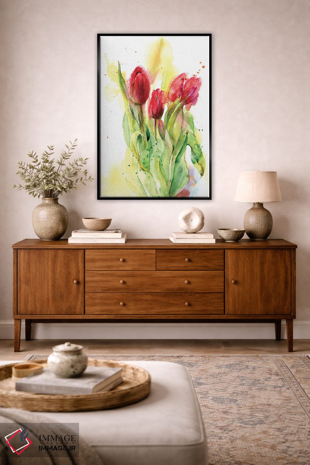 تابلو دکوراتیو لاله های قرمز اثر مارینا ایگناتووا - D4B