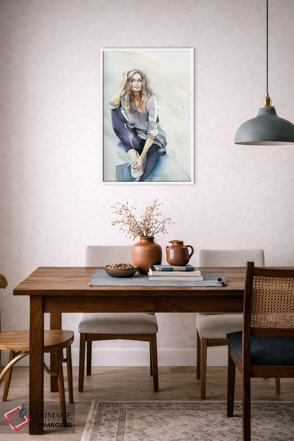 تابلو دکوراتیو دختر نشسته اثر مارینا ایگناتووا - D6W