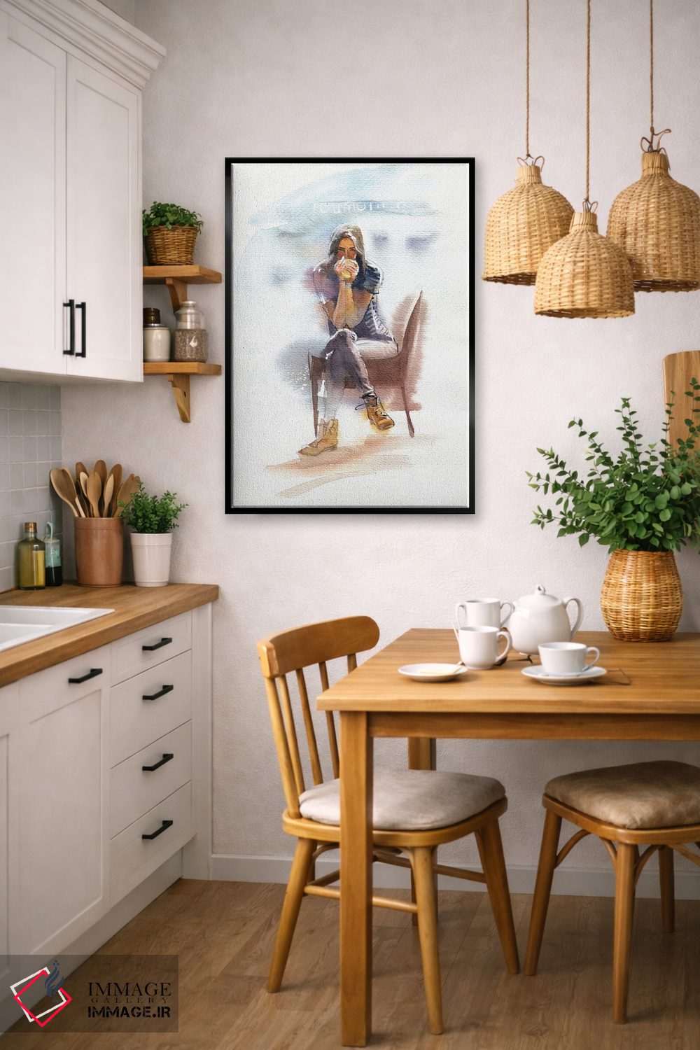 تابلو دکوراتیو قهوه داغ اثر مارینا ایگناتووا - D6B