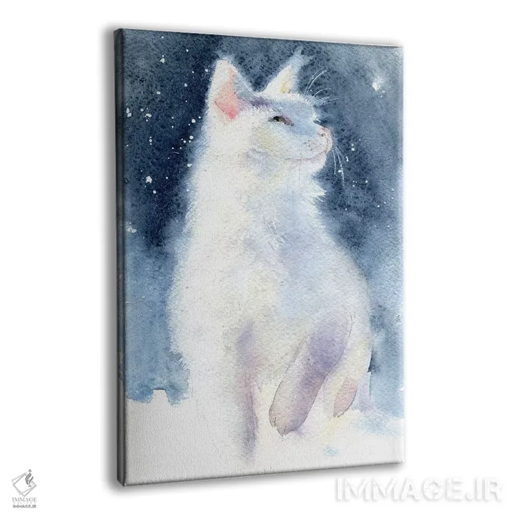 تابلو دکوراتیو بچه گربه سفید II اثر مارینا ایگناتووا - نمای پرسپکتیو محصول