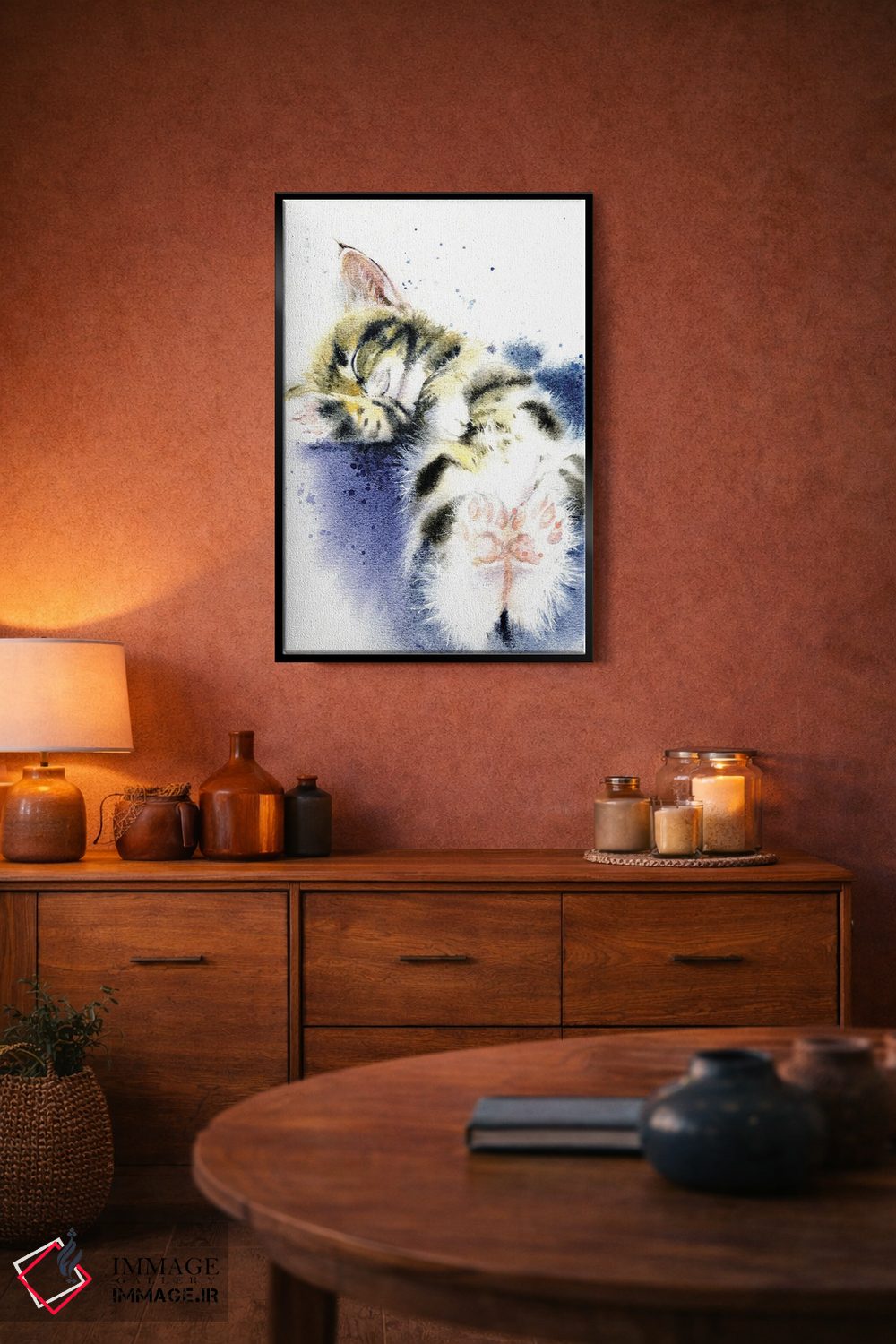 تابلو دکوراتیو بچه گربه خوابیده اثر مارینا ایگناتووا - D5B